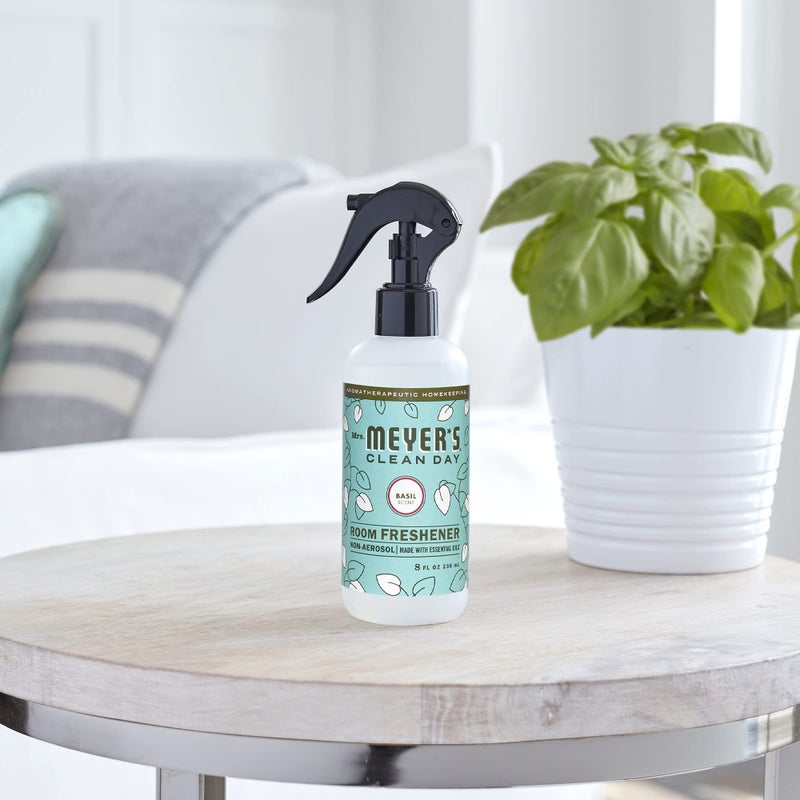 MRS. MEYER'S CLEAN D السّيدة. مايرز كلين داي للغرفة ومعطر الهواء، زجاجة رذاذ غير بخاخة مملوءة بالزيوت العطرية والريحان، 8 أونصة سائلة. أوقية - Image 5